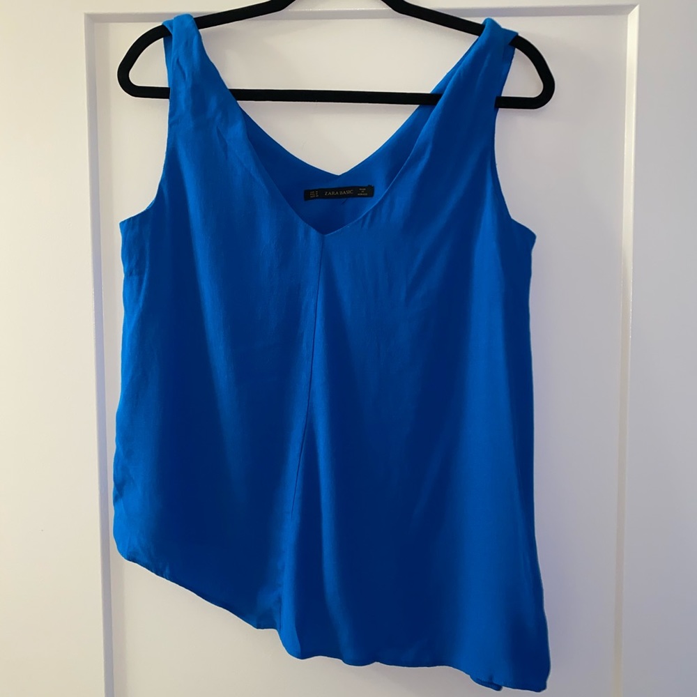 Zara Basic Blue Top Size Medium - image 1